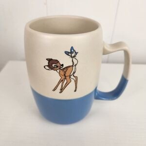 Disney Store 2019 Bambi Blue & Ivory Dip Glaze Sketch Mug 18oz Coffe Tea Cup
